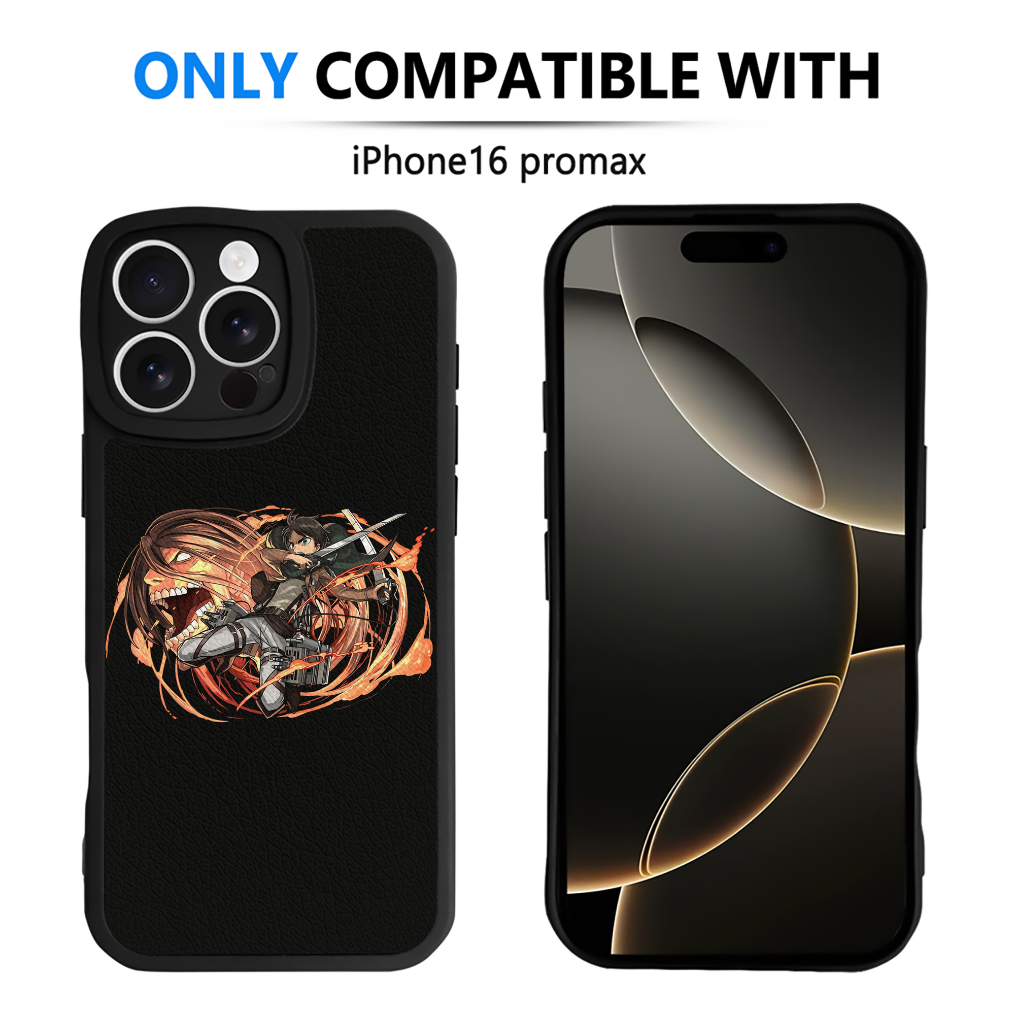 （画像用） 進撃の巨人 エレン･イェーガー Attack on Titan Eren Jäger 【iPhone 16シリーズ対応】シリコンスマホケース（レザー調） 材質：シリコン